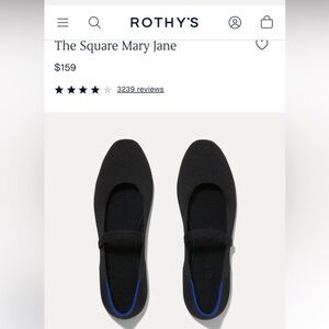 Rothy’s black “The Square Mary Jane”, shoes. New with box. Size 6.5